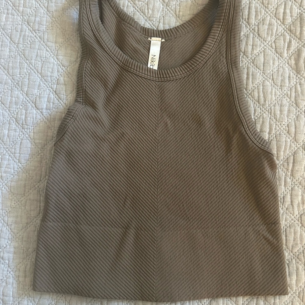 Brown workout tank top